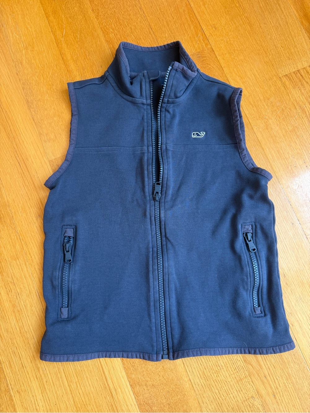 Vineyard Vines Kids Navy Zip-Up Fleece Vest